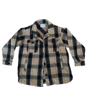 Lucky Brand Tan and Black Plaid Jacket